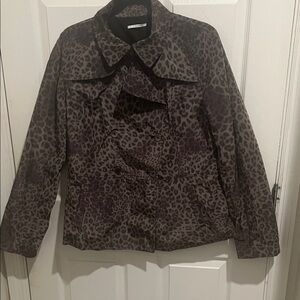 T Tahari Leopard Print Trench Coat